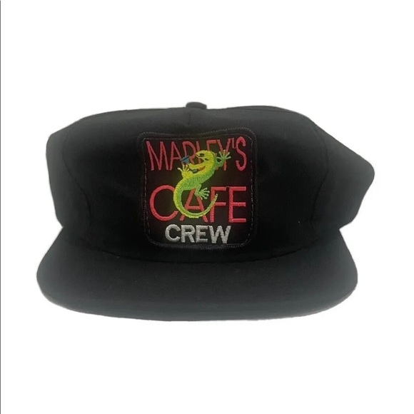 Vintage 1990's Marley's Cafe Crew Snapback Trucker Hat Lizard Floral NWOT - Picture 1 of 5